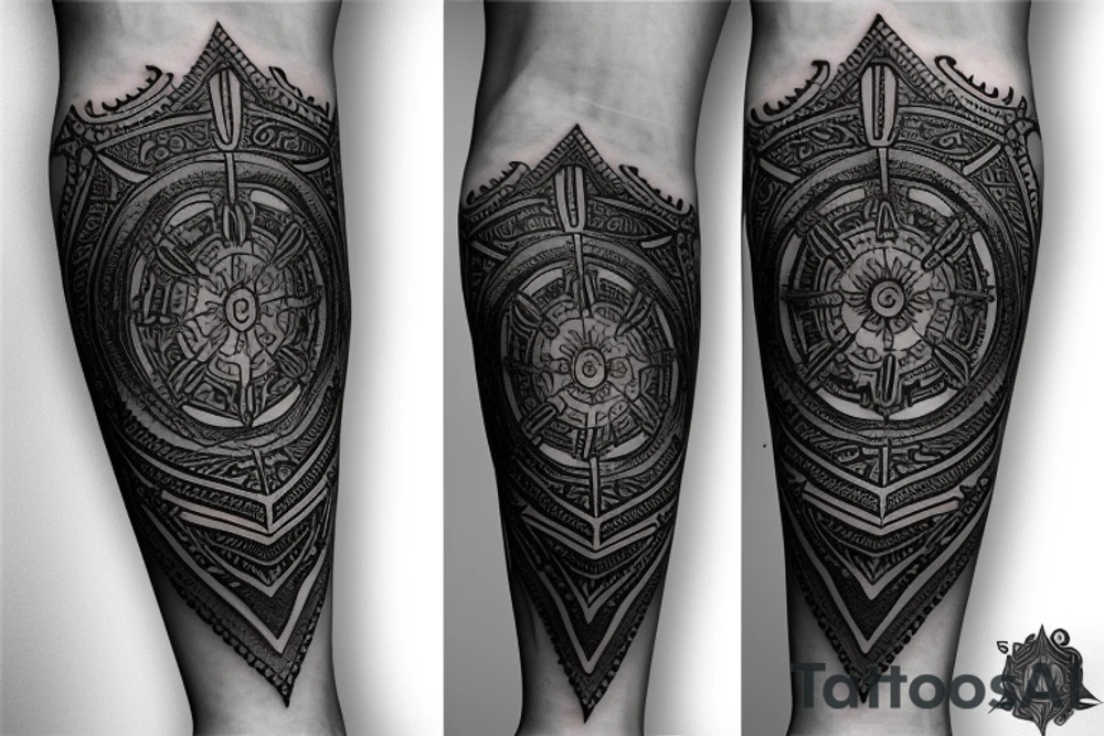 Roman gladiator arm sleeve with diamond and mandala tattoo idea Roman gladiator arm sleeve with diamond and mandala tattoo idea