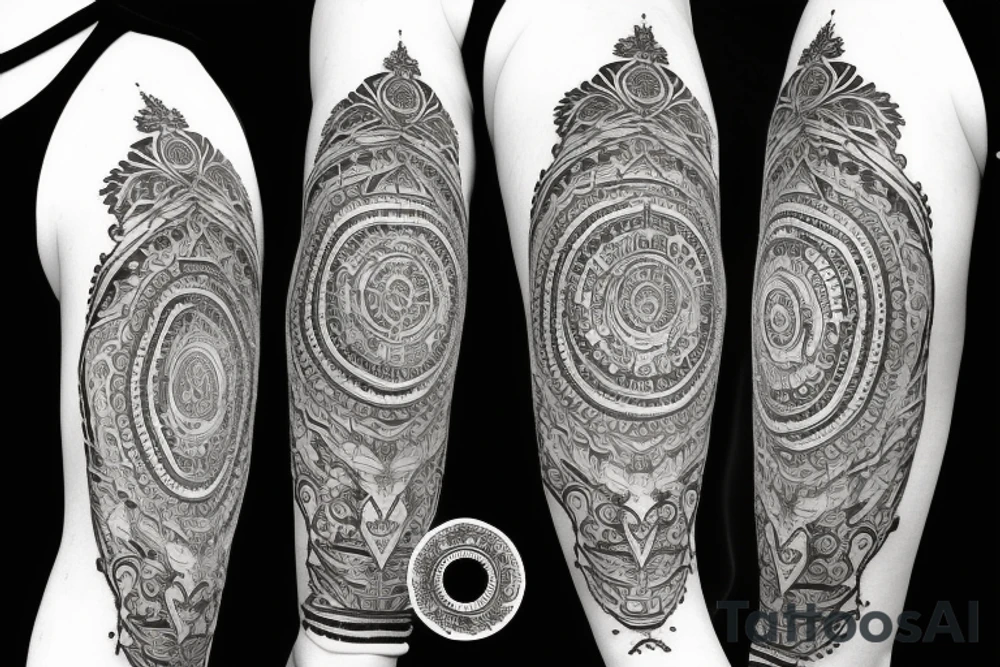 Roman gladiator arm sleeve with diamond and mandala tattoo idea Roman gladiator arm sleeve with diamond and mandala tattoo idea