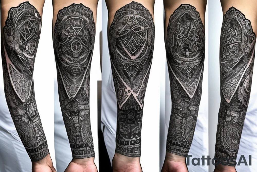 Roman gladiator arm sleeve with diamond and mandala tattoo idea Roman gladiator arm sleeve with diamond and mandala tattoo idea