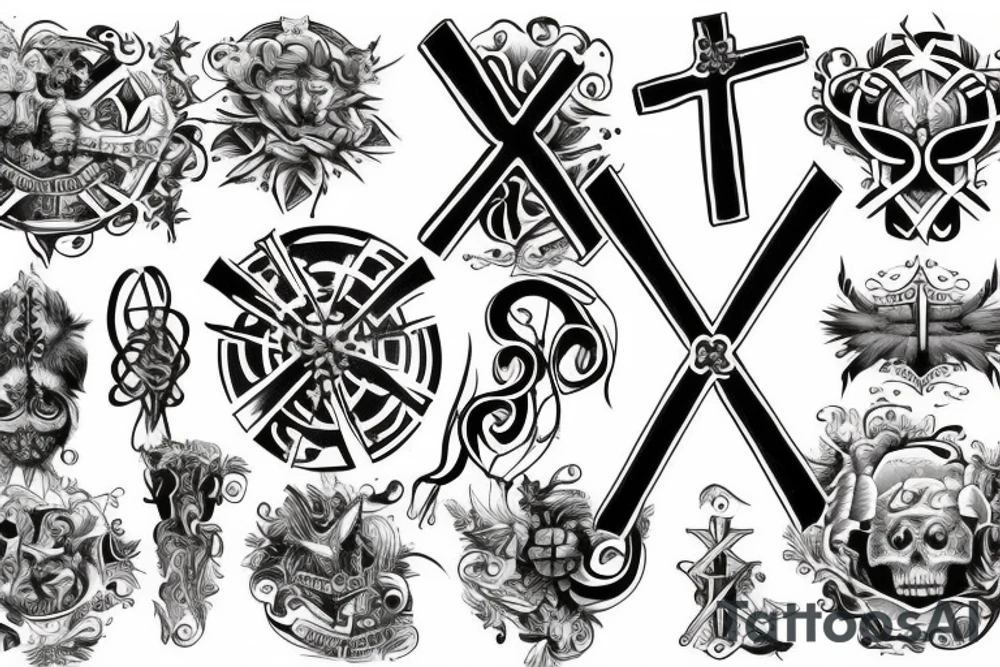 christian cross tattoo idea