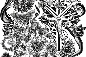 christian cross tattoo idea