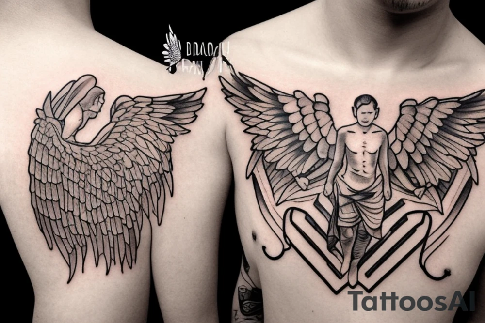 A BOY WITH ANGEL tattoo idea