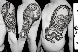 Camera with octopus and camera film tattoo idea