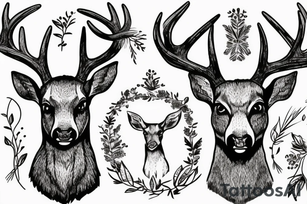 deer head tattoo idea