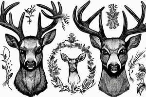 deer head tattoo idea