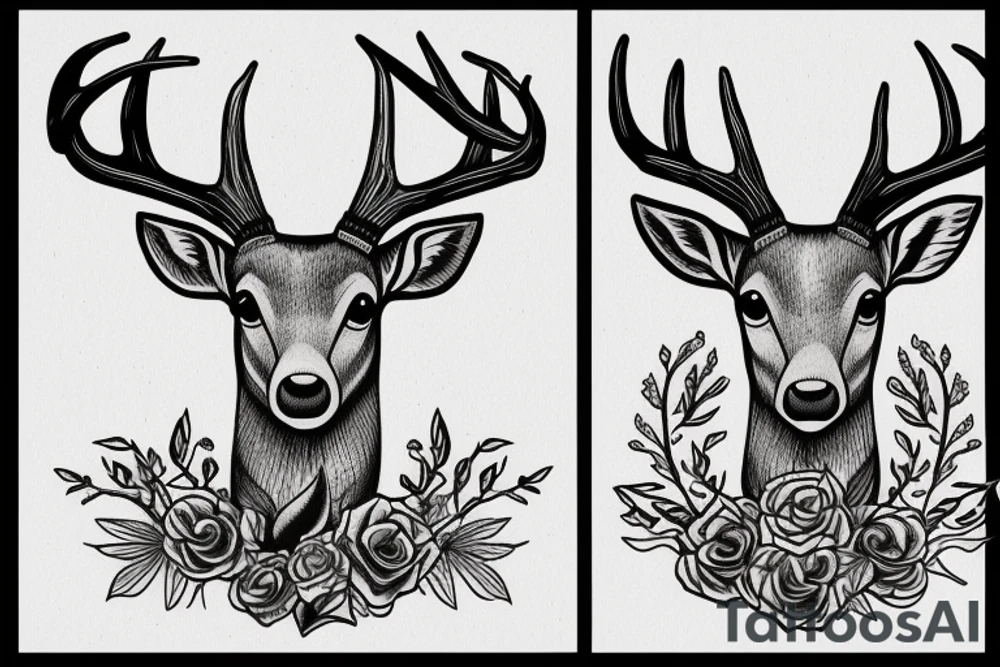 deer head tattoo idea