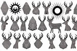 deer with sun tattoo idea
