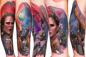 Guardians of the galaxy arm sleeve tattoo idea