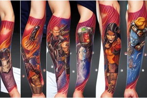 Guardians of the galaxy arm sleeve tattoo idea