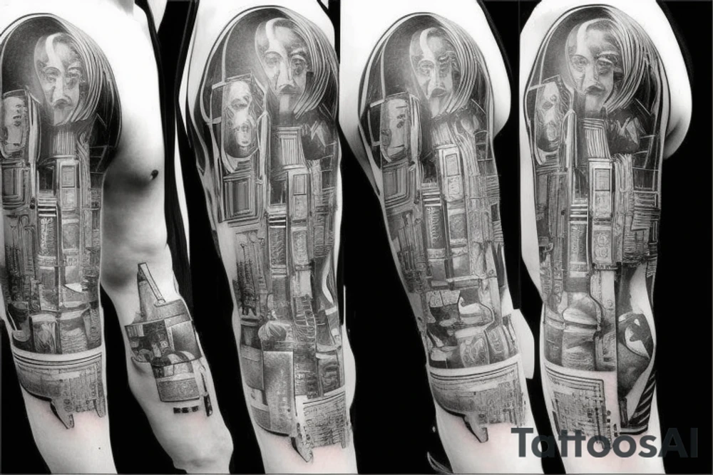 Cyberpunk sleeve tattoo idea