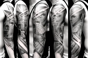 Cyberpunk sleeve tattoo idea