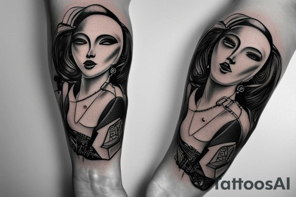 Cyberpunk sleeve, Electronics tattoo idea
