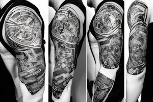 Cyberpunk sleeve, Electronics, Edgy tattoo idea