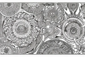 Mandala with key fish and psychedelics tattoo idea