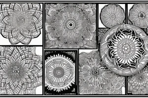 Mandala with koy and psychedelics tattoo idea