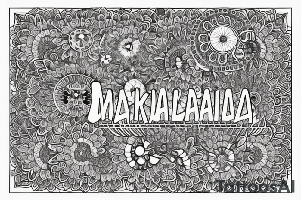 Mandala with koy and psychedelics tattoo idea