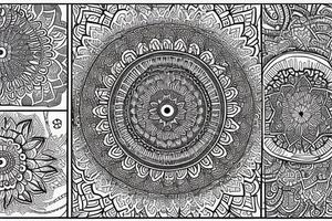 Mandala with koy and psychedelics tattoo idea