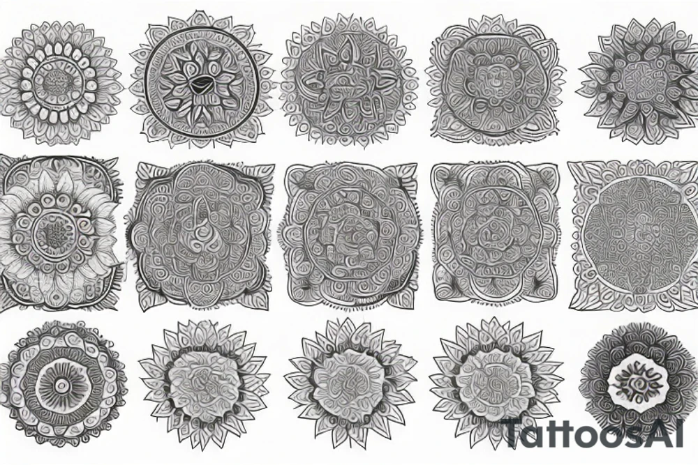 Mandala with koy and psychedelics tattoo idea