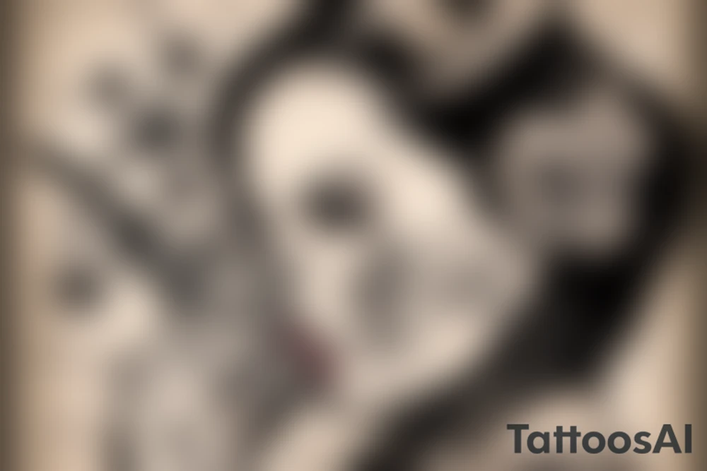 Chicano woman smoking a cigarette while holding a gun tattoo idea