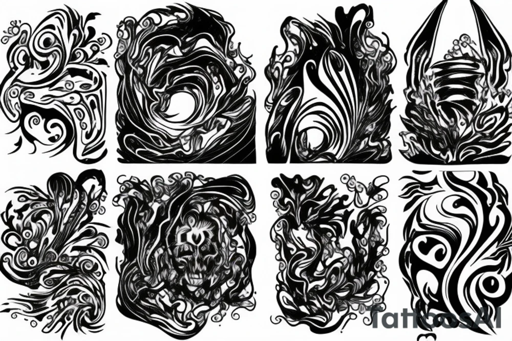 Melting and flowing metal tattoo idea