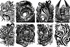Melting and flowing metal tattoo idea