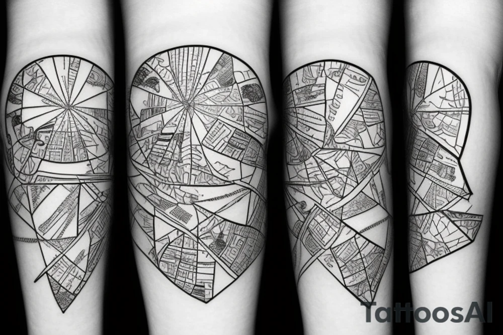 belarus map outline with cornflowers tattoo idea