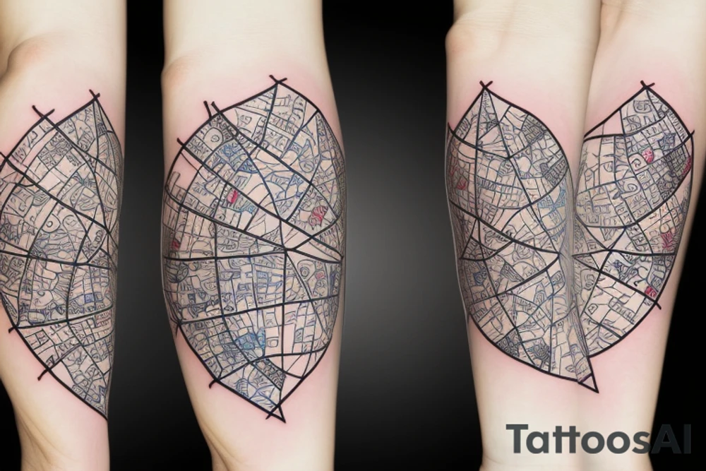 belarus map with cornflowers tattoo idea