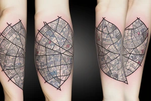 belarus map with cornflowers tattoo idea