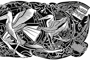 belarus map outline with stork inside tattoo idea