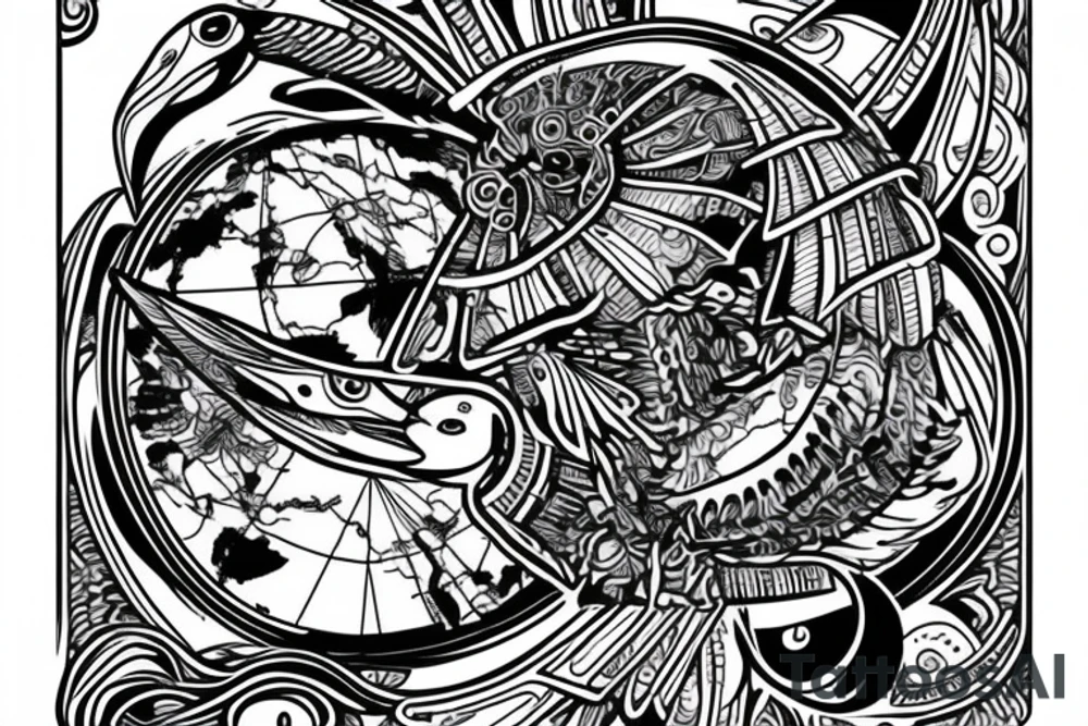 belarus map with stork inside tattoo idea