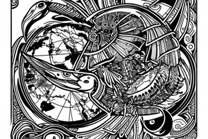 belarus map with stork inside tattoo idea