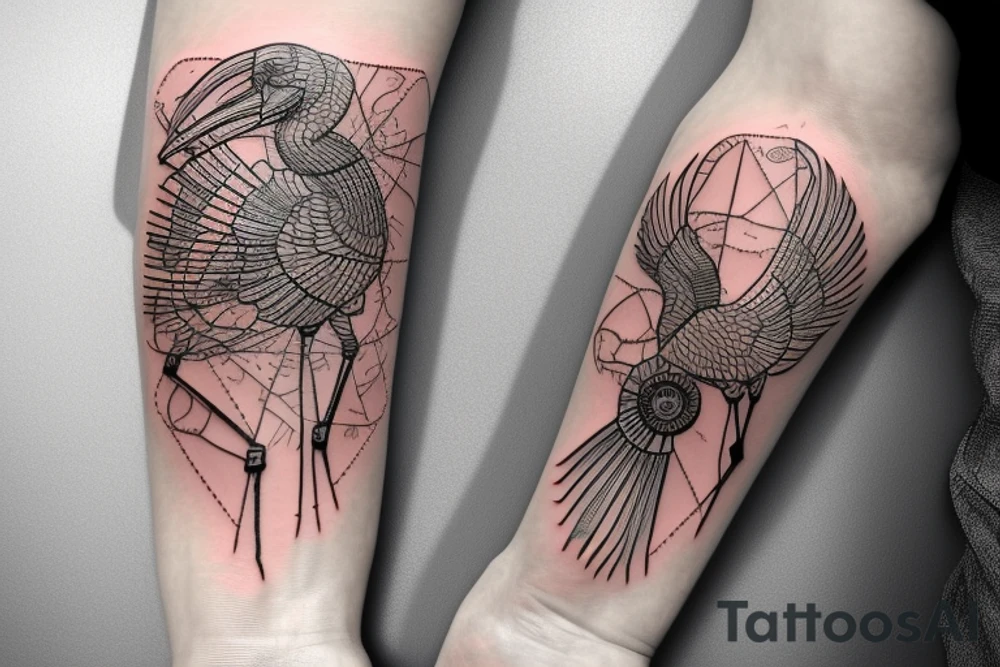 belarus map with stork inside tattoo idea