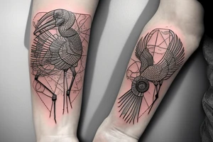 belarus map with stork inside tattoo idea