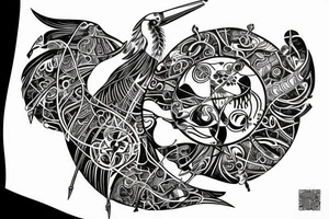 belarus map with stork inside tattoo idea