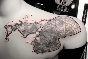 belarus map with stork inside tattoo idea