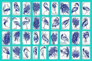 stork in cornflowers tattoo idea