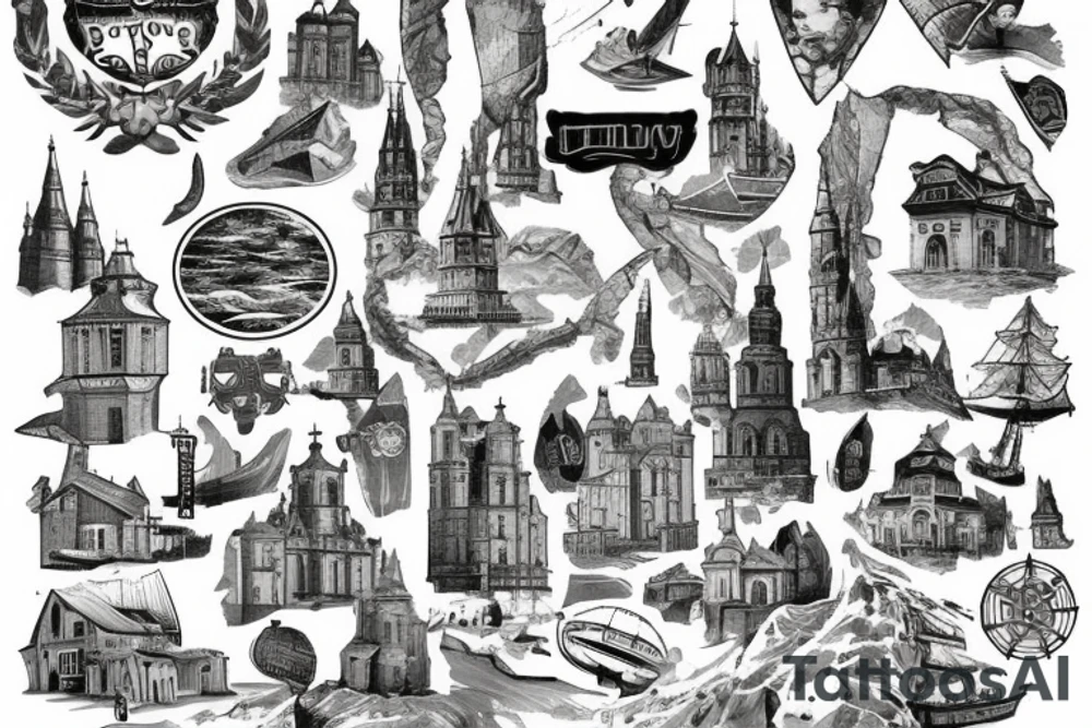 map of belarus tattoo idea