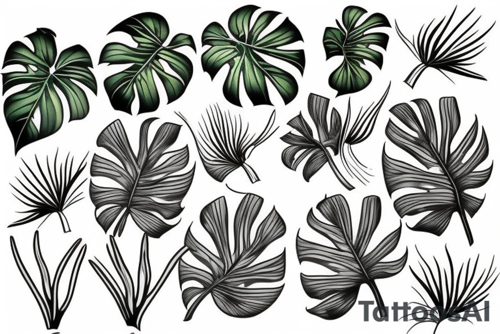monstera tattoo idea
