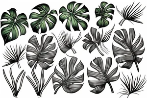 monstera tattoo idea