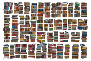 color bookshelf tattoo idea