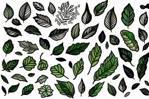 green leaves tattoo idea