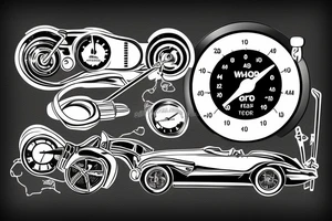 car theme shifter, tachometer tattoo idea