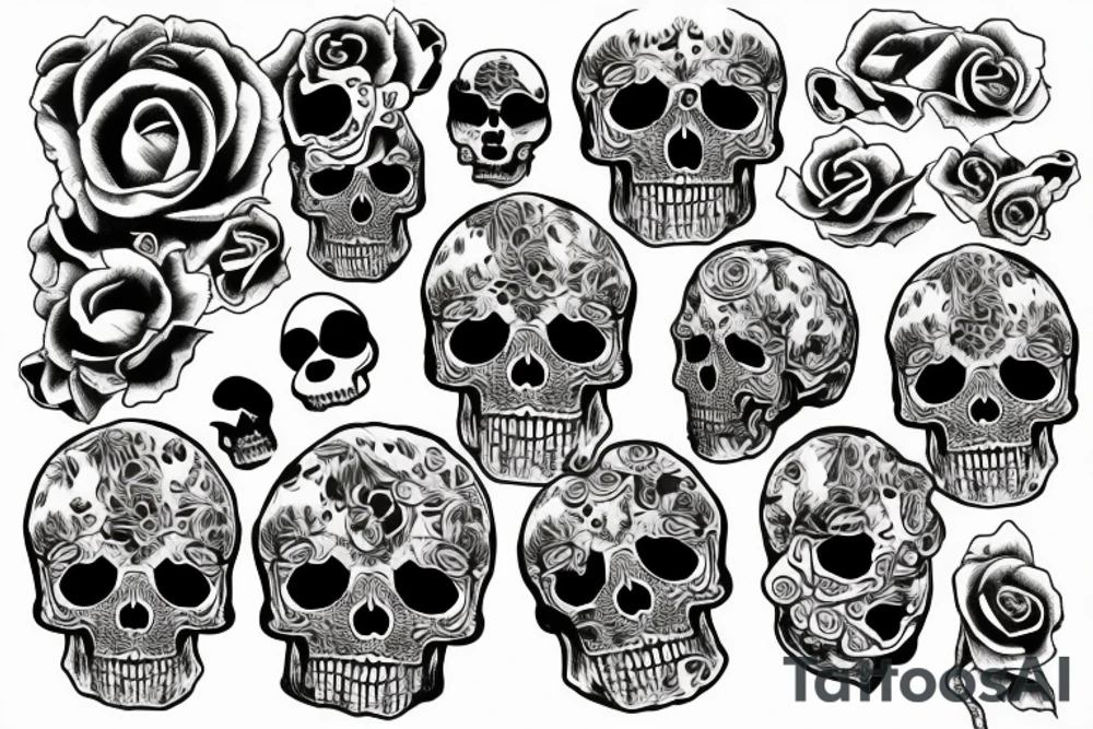 skull piston tattoo idea
