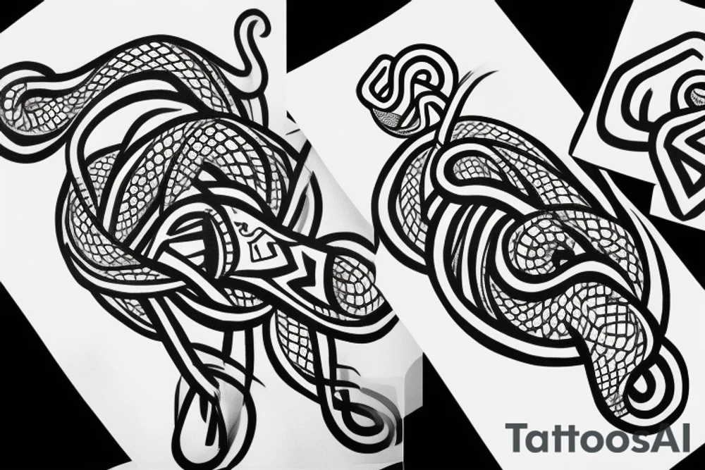 Snake wrapped around dice tattoo idea