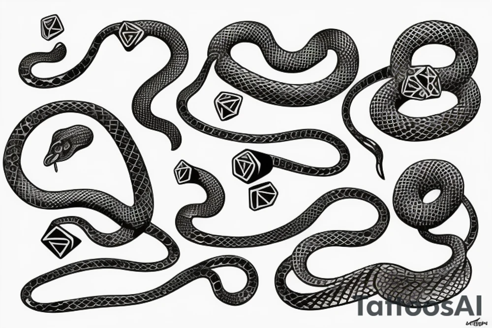 Snake wrapped around dice tattoo idea
