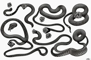 Snake wrapped around dice tattoo idea