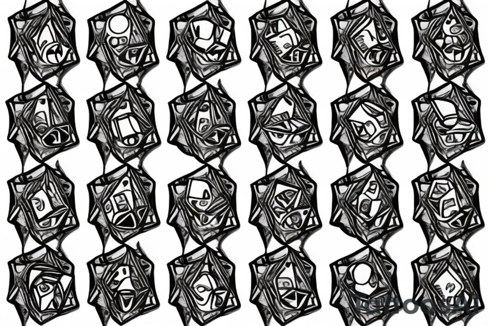 Snake wrapped around 6 sided dice tattoo idea