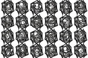 Snake wrapped around 6 sided dice tattoo idea