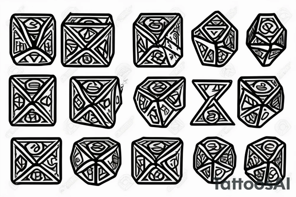Snake wrapped around 6 sided dice tattoo idea