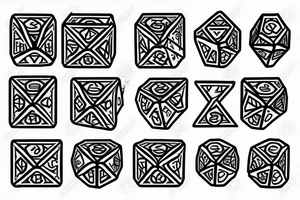 Snake wrapped around 6 sided dice tattoo idea